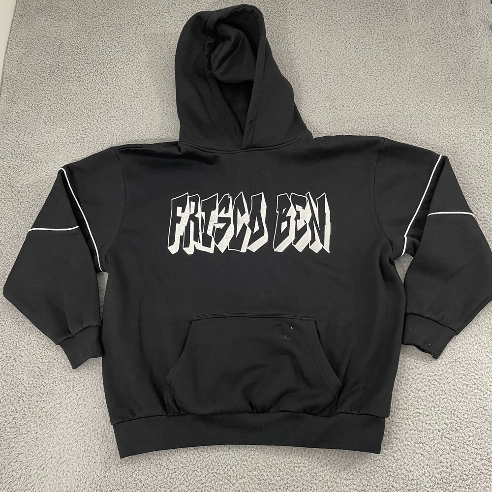 FB County Graffiti Hoodie L Black Frisco Ben Heavyweight Chicano Streetwear
